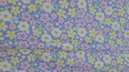 Lewis & Irene Dear Spring – Primrose Prairie Dusky Mid Blue by Cassandra Connolly | 100% Premium Quilting Cotton