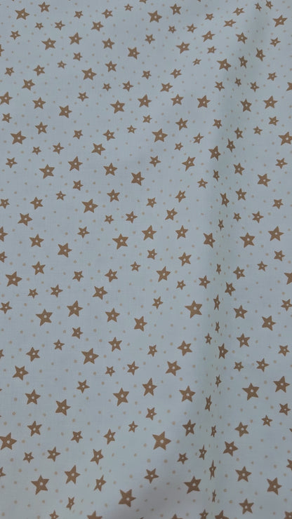 Lewis & Irene All Is Bright Stars on Cream Christmas Cotton Fabric by Stuart Hillard | 100% Premium Quilting Fabric