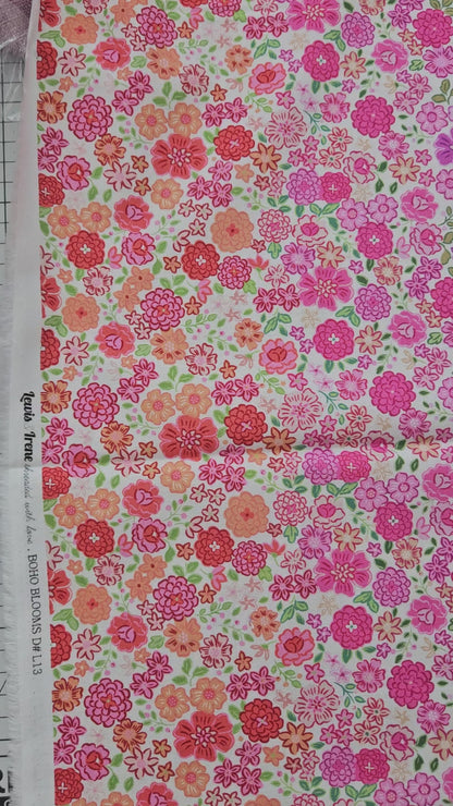 Lewis & Irene Cotton Fabric -Boho Blooms Ombre” Fabric