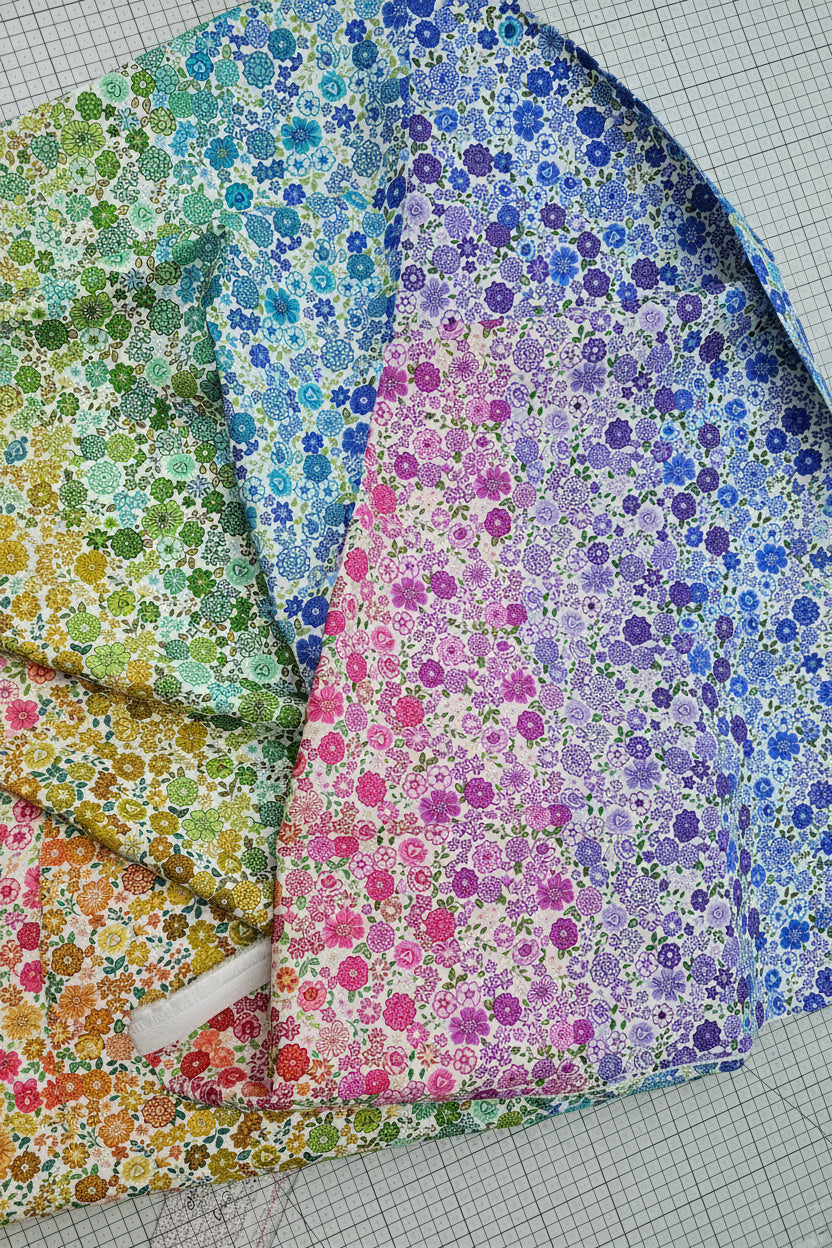 Lewis & Irene Cotton Fabric -Boho Blooms Ombre” Fabric