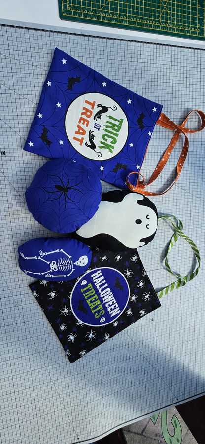 Lewis & Irene Haunted House – Glow in the Dark Treat Bags & Cut-Outs on Black Fabric Panel