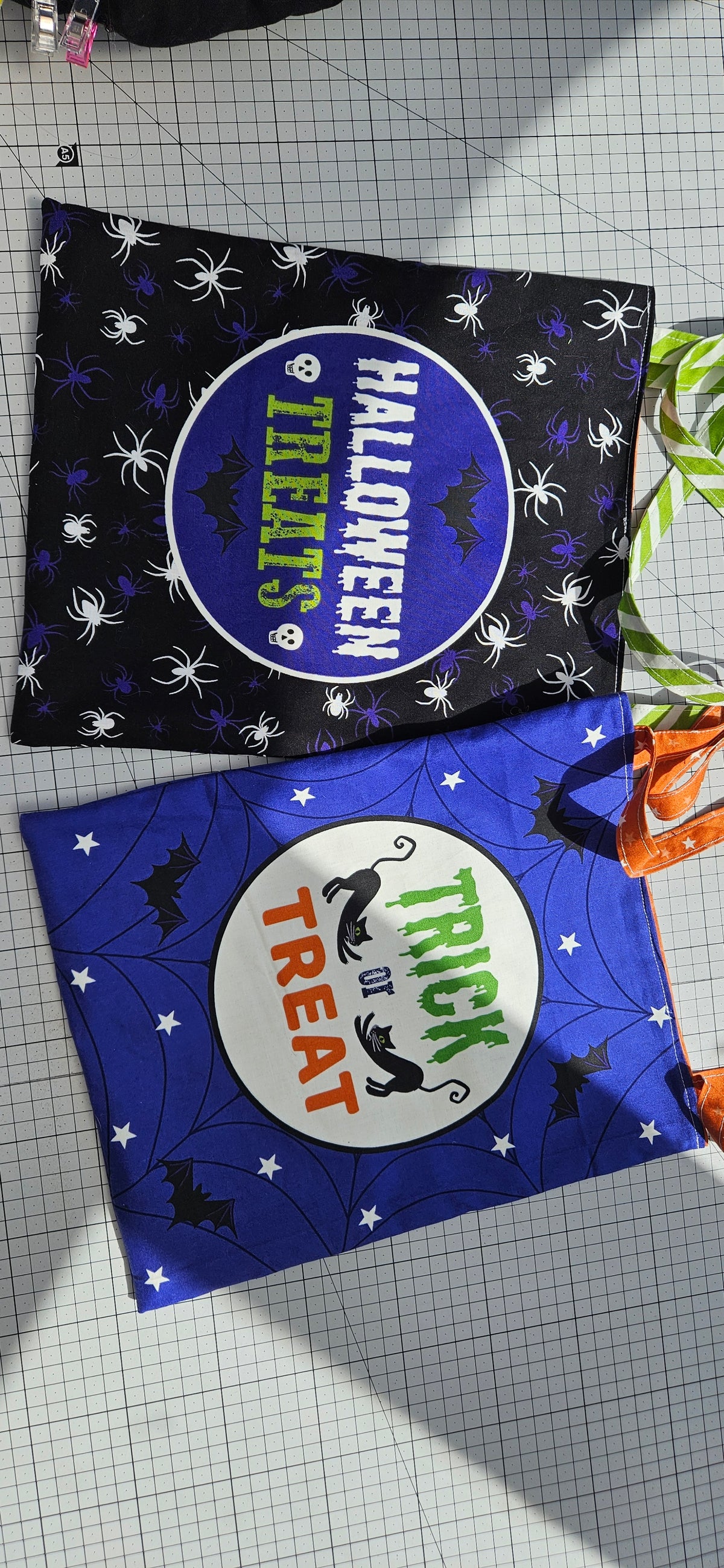 Lewis & Irene Haunted House – Glow in the Dark Treat Bags & Cut-Outs on Black Fabric Panel