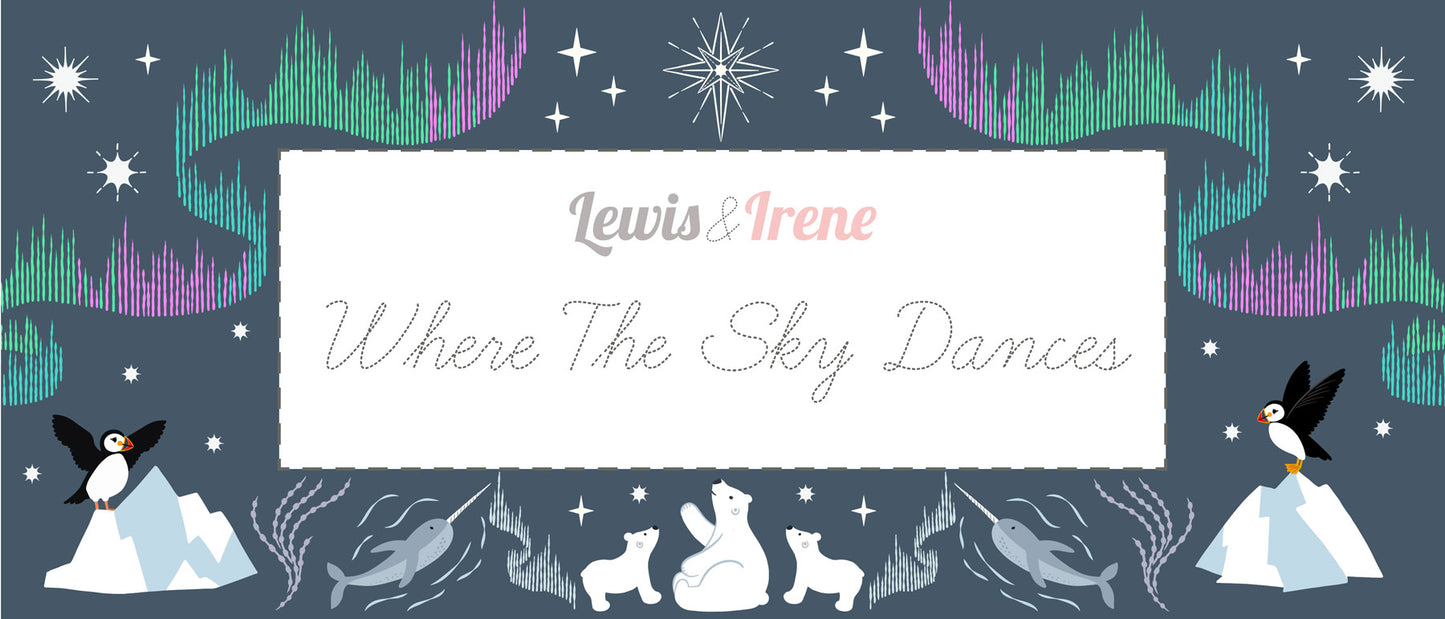 Lewis & Irene Where the Sky Dances Pocket Pillow Cushion Panel – One Yard Cotton Fabric Panel with Pearl